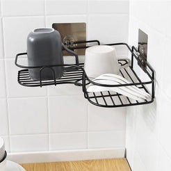 Multi Use Stainless Steel Self Adhesive Kitchen Bathroom Corner Shelf